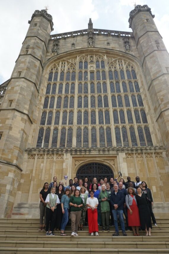 Roots & Shoots leaders with Dr Jane in Windsor, UK.